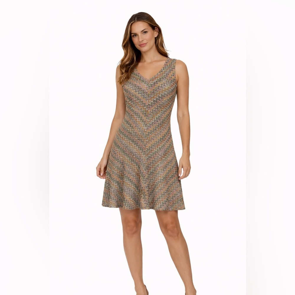 Maeve Anthropologie Crochet Knit Chevron Sundress XS Boho Neutral